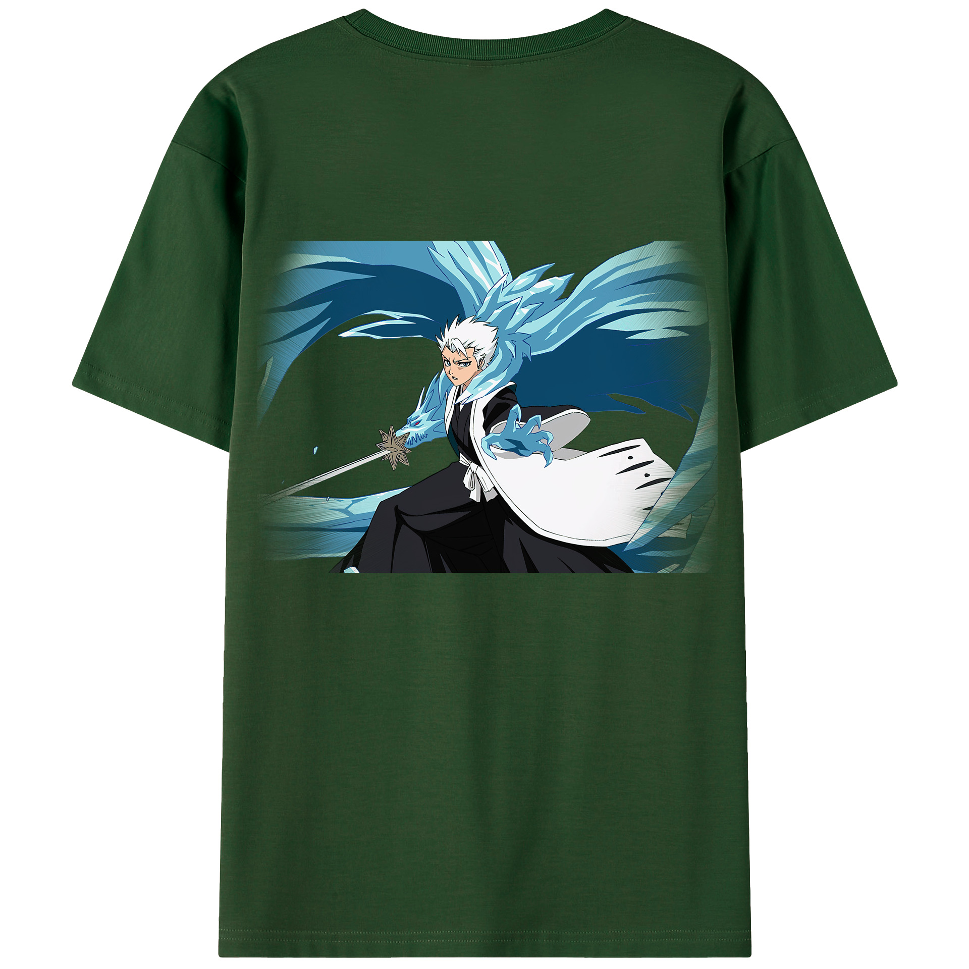 （画像用） ブリーチ 日番谷冬獅郎（ひつがや とうしろう） BLEACH Hitsugaya Toushirou 綿100％半袖Tシャツ（背面プリント）